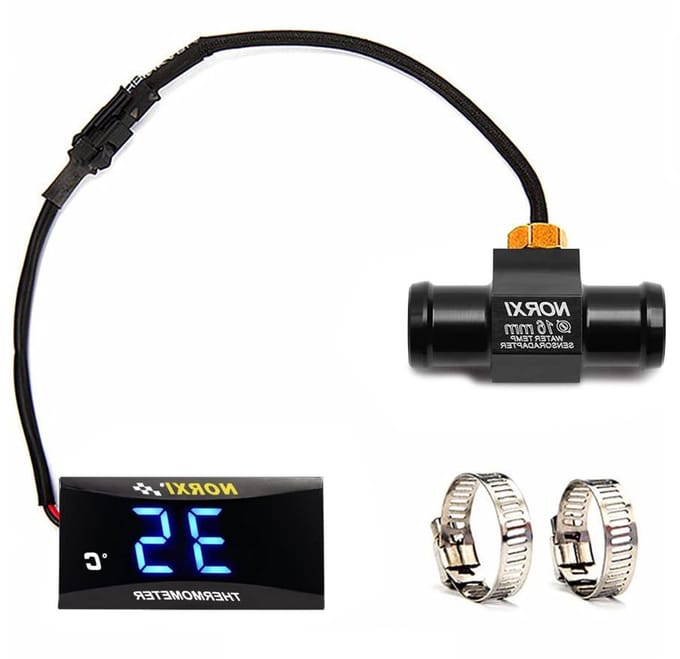 Digitale Motorthermometer - Universele Thermometer - Motor Temperatuur - Hoge Temperatuur Alarm - 16mm - Blauw
