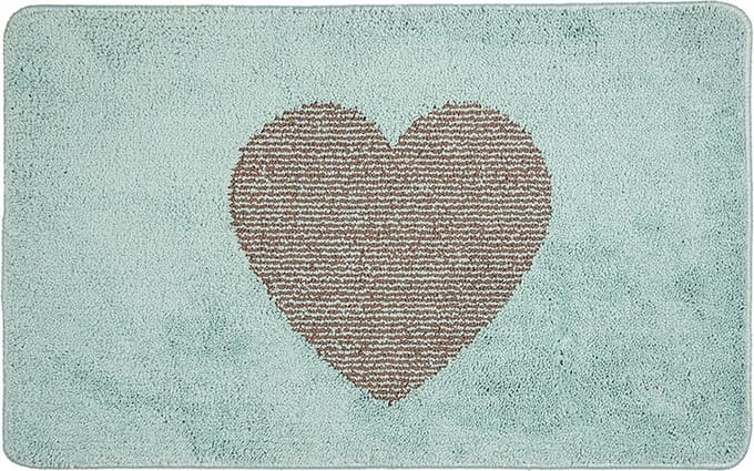 Clayre & Eef Badmat 78x48x1 cm Blauw Polyester Hart