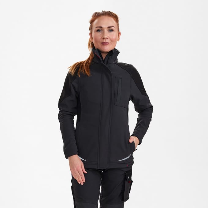Engel Galaxy softshelljack voor dames 8815-229 - Anthracite Grey / Black - M