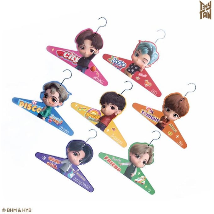 BTS (BangTan Boys)  TinyTAN Hanger_Premium 7 Character Full Set Package, Official, Original, Authentic, K-POP, idol gray