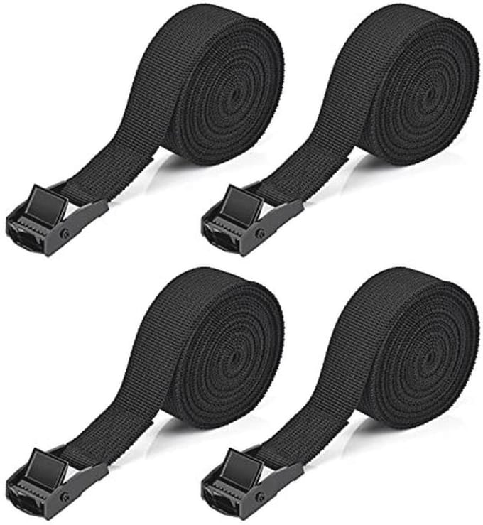 Verstelbare Spanbanden met Ratel - 4 Stuks 2,5 m x 2,5 cm voor Auto, Fiets en Bagage