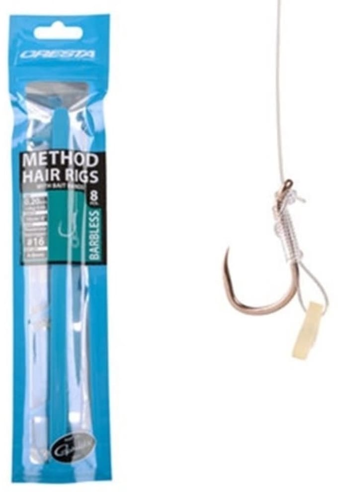 Cresta Method Hair Rig Bait Band Barbless - Maat : 10cm - haak 16 - 0.20mm