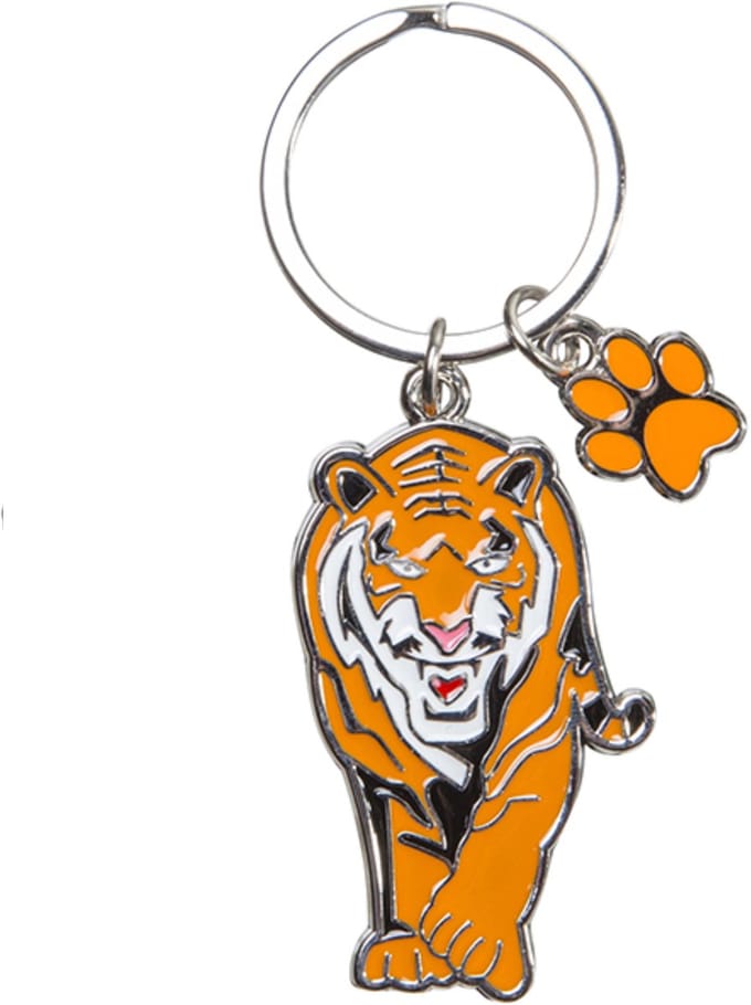 Nature Planet Tijger sleutelhanger - metaal - 5 cm - dieren cadeau