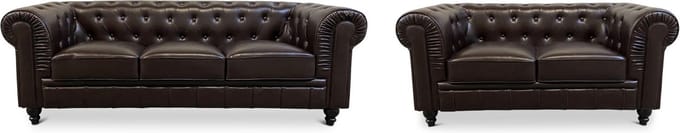 Chesterfield Banken Set - 2 & 3 Zits - Mokka Bruin - Design