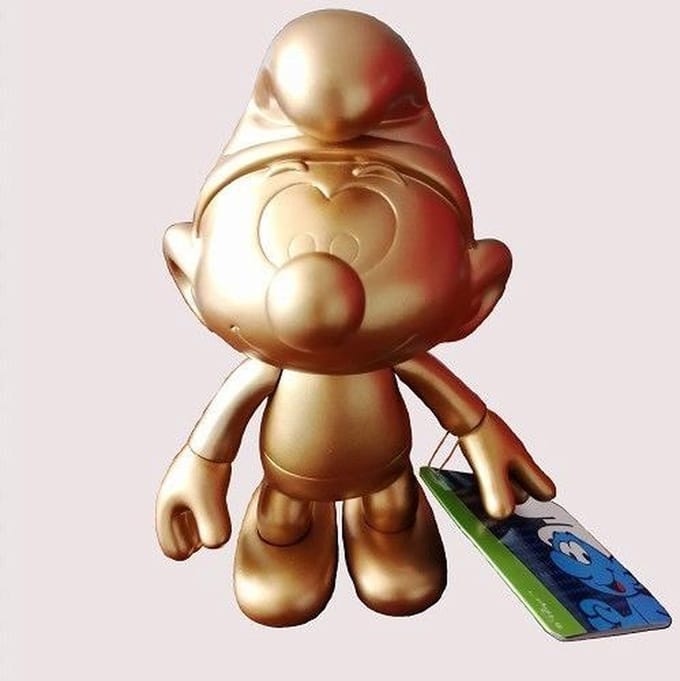 bronskleurige beweegbare smurf (20 cm).