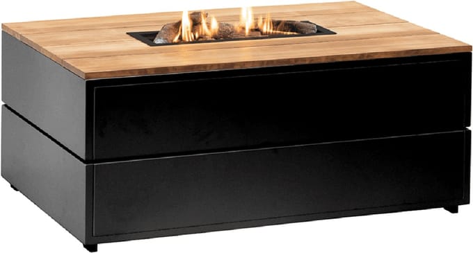 Cosi Fires - Cosipure Black / Teak (120 cm) - Vuurtafels - Hout - Zwart