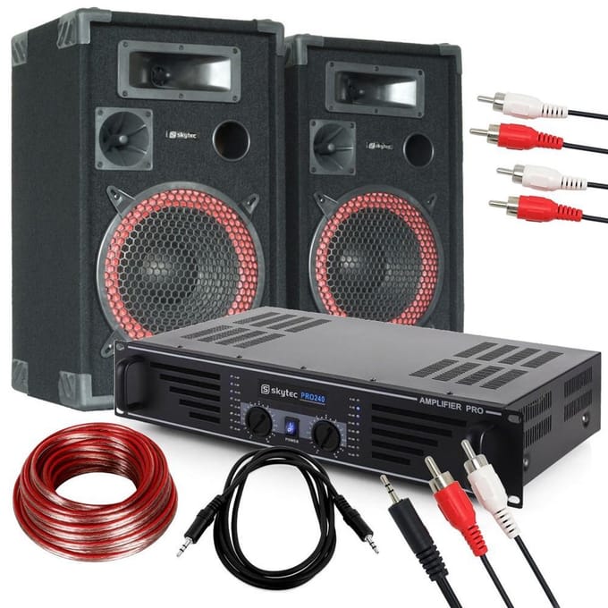 Complete DJ PA set van SkyTec 500W