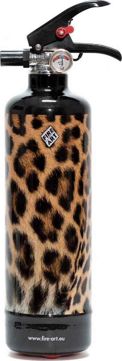 Fire Art - leopard - luipaard - design brandblusser - incl wandhouder