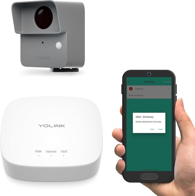 Slimme Buiten Bewegingssensor met Lange Afstand - Oprit & Inbraak Alarm met Hub