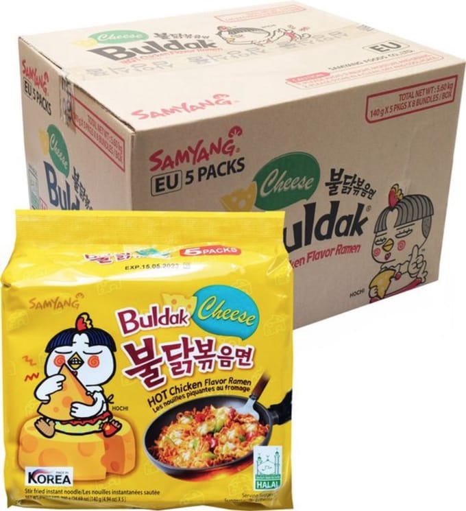 SAMYANG HOT CHICKEN RAMEN (CHEESE) MULTI (40X130GR) (HALAL)