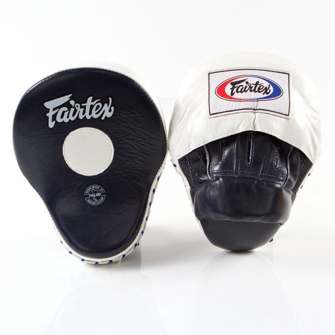 Fairtex FMV9 - Boksers Pads - Zwart/Wit - Hoogwaardige Lederen Afwerking