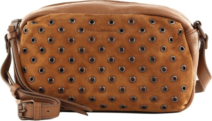 FREDsBRUDER Leren Schoudertas Hey You Rock Camera Bag Dark Caramel Lichtbruin