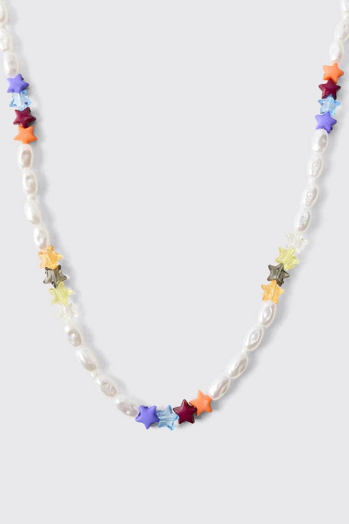 Star & Pearl Beaded Necklace