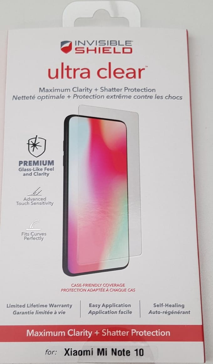 InvisibleShield Ultra Clear+ screenprotector - Geschikt voor Xiaomi Mi Note 10