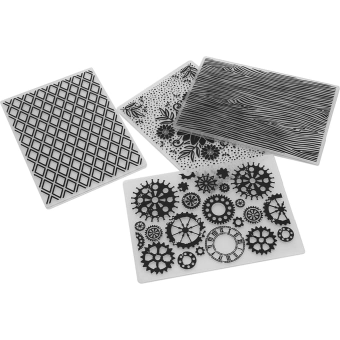 4 Stuks Plastic Embossing Mappen Embossed Sjabloon DIY Kaarten Maken Scrapbooking Papier Knutselgereedschap gray