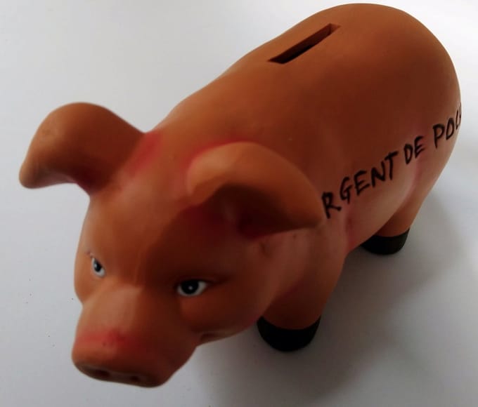 spaarvarken - tirelire cochon argent de poche - zakgeld - 21 cm