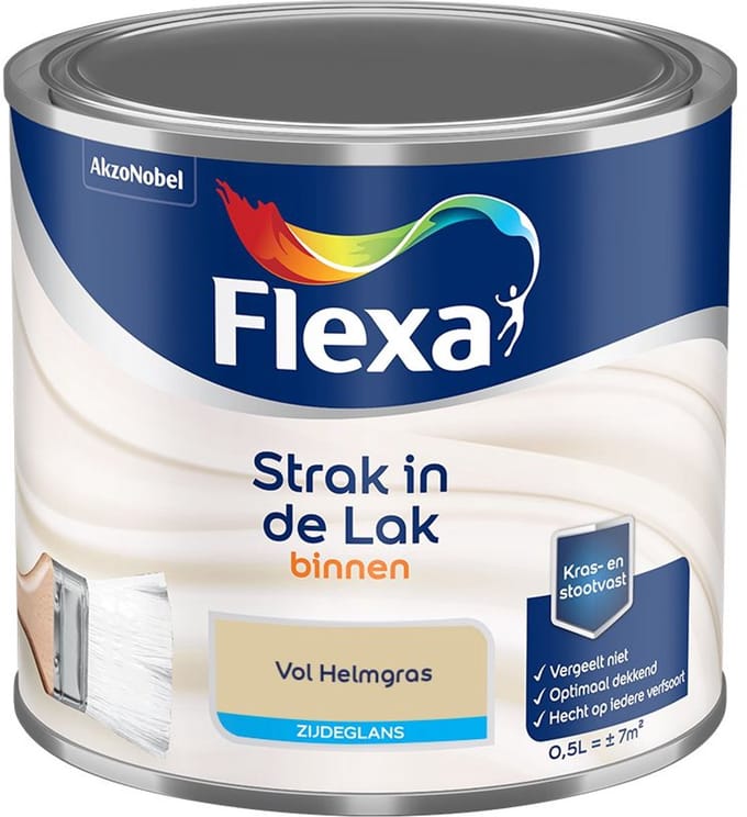 Flexa - Strak In De Lak Binnenlak Zijdeglans - Vol Helmgras - Mengverf - 500 Ml