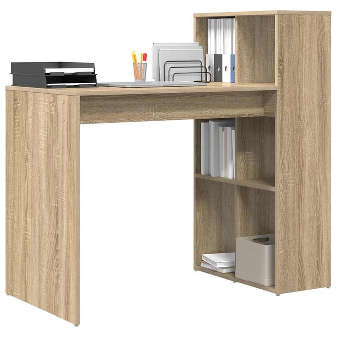 vidaXL - Bureau - Sonoma - Eik - Bewerkt - hout - 108 - x - 55 - x - 103.5 - cm