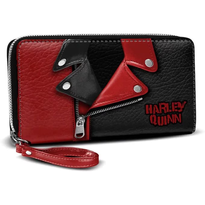 Karactermania - DC Comics Harley Quinn Jacket - Pasjeshouder - Portemonnee met rits - Portefeuille - Zwart