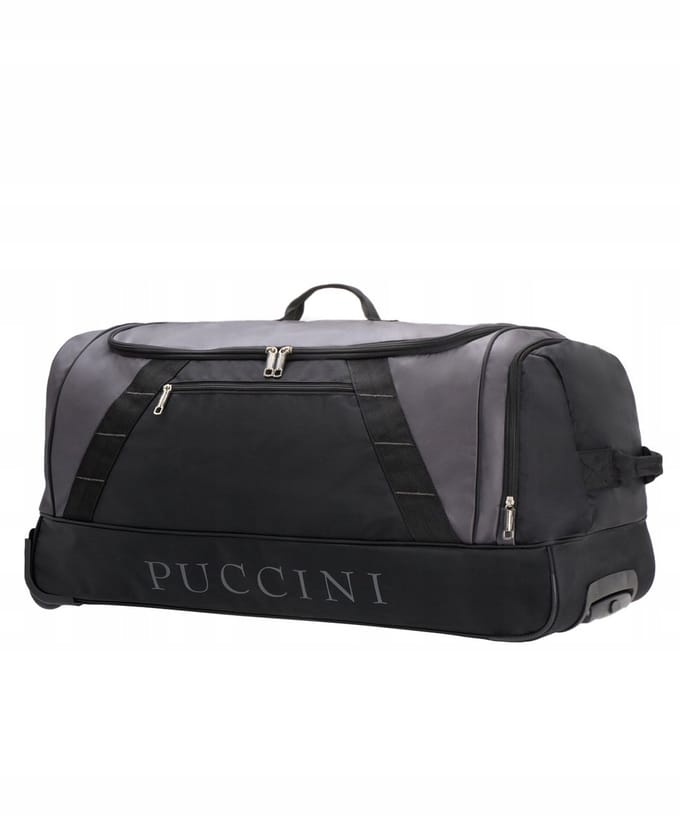 Puccini Reistas met Wielen - Grote zwarte polyester koffer (114L)