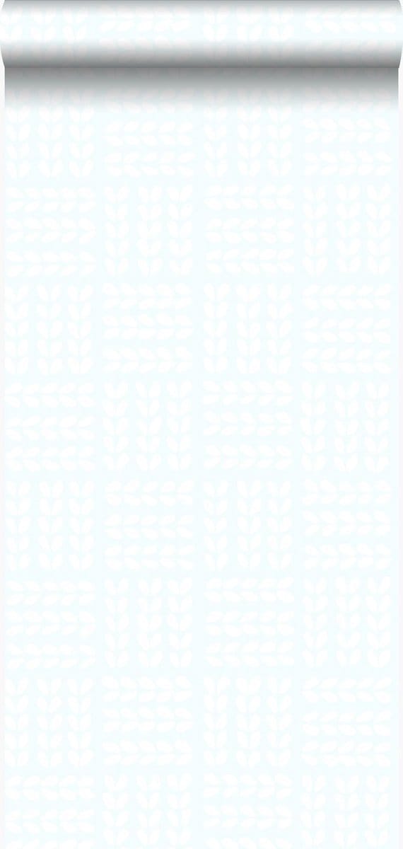 Origin Wallcoverings behang scandinavische blaadjes mat wit en mintgroen - 347498 - 53 cm x 10,05 m