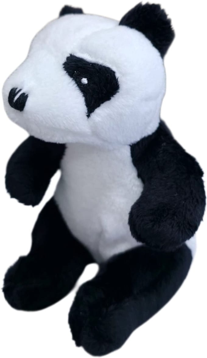 Unitoys - Mini Animals – zittende Panda - Zwart/Wit - 12cm