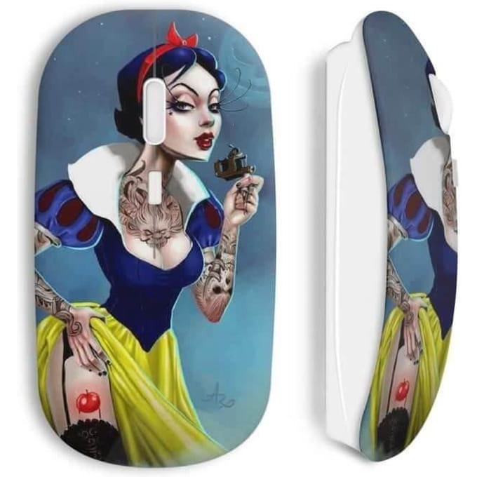 Souris Sans Fil Blanche Neige Tattoo Dark
