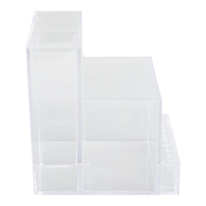 Make-up Kwasten Opbergdoos Helder Plastic Compartiment Design Multifunctionele Cosmetische Kwasten Houder white