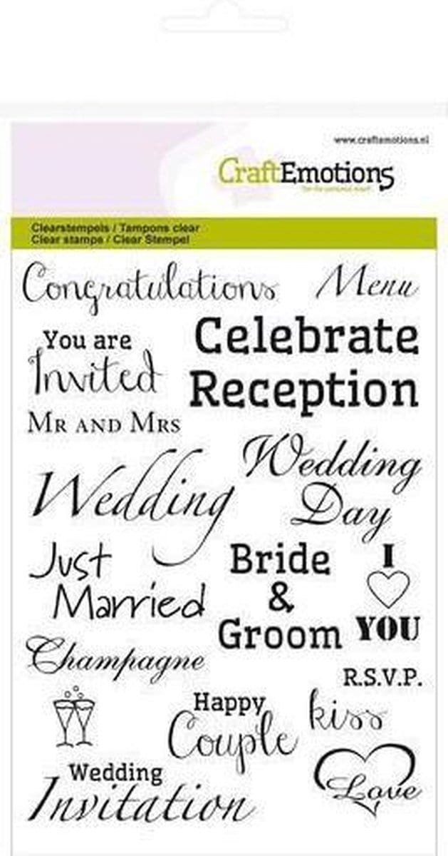 CraftEmotions stempel A6 - tekst Engels Wedding