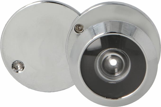 AMIG Deurspion - messing - verchroomd - 160° zicht - voor deuren 15-25 mm