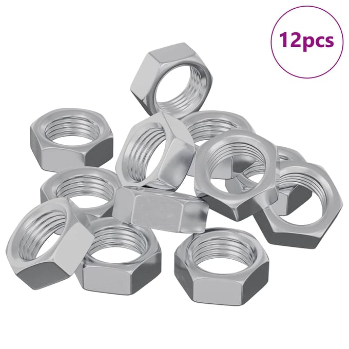 vidaXL - Hex - Moer - 12 - st - zilver - M6 - Metaal