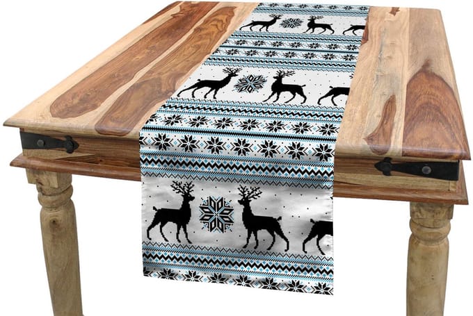 ABAKUHAUS Noordse tafelloper – zigzag rendier, 40x180 cm