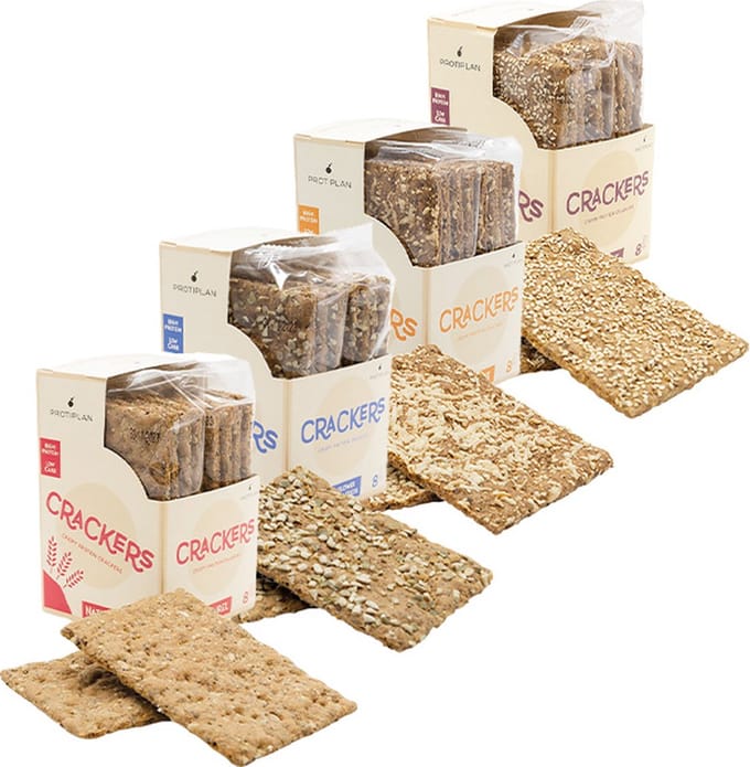 Protiplan - Mix Proteïne Crackers - 32 stuks - 32 x 22,5 g - Koolhydraatarm - Eiwitrijk