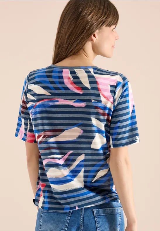 Shirt met korte mouwen en burn-out strepen