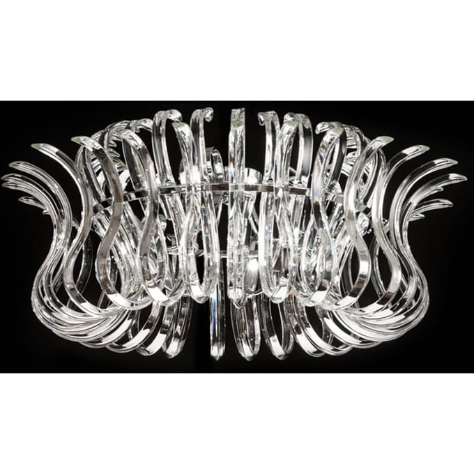 Metallux Glas-plafondlamp Wave met 65 cm doorsnede
