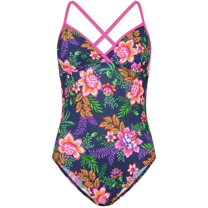 Zoggs Dames/Dames Floral Strappy One Piece Badpak (Tropisch)