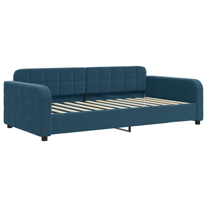 vidaXL - Slaapbank - met - matras - 100x200 - cm - fluweel - blauw