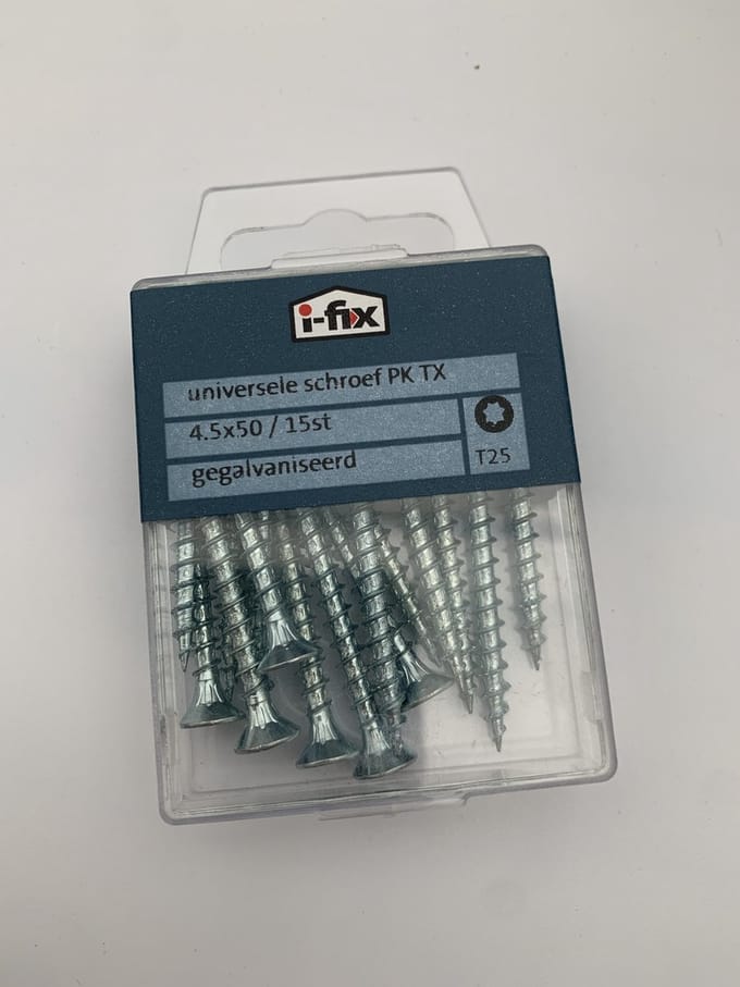 Universele schroef PK TX 4.5x50mm 15 stuks gegalvaniseerd