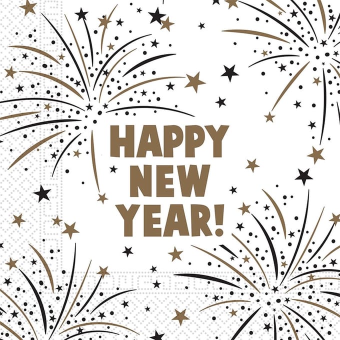 Wefiesta - Servetten - Happy New Year sparkle 33 cm - 20 stuks