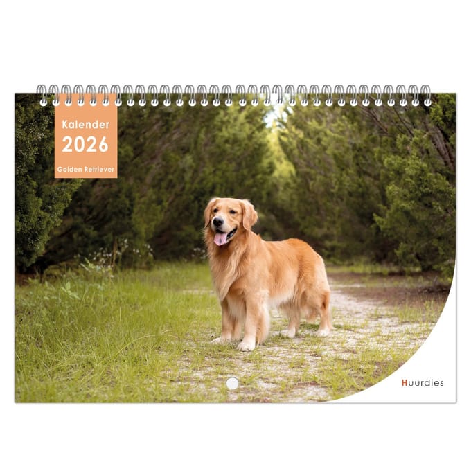Huurdies - 2026 Kalender - Golden Retriever - A4