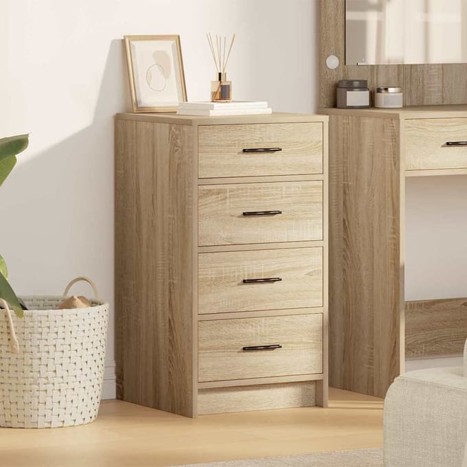 vidaXL - Dressoir - Sonoma - eiken - 40 - x - 41 - x - 75 - cm - Bewerkt - hout