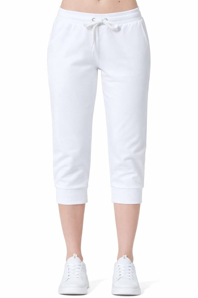 Smith & Solo Capri Broek Dames - korte Joggingbroek - Zomerbroeken - Wit - S