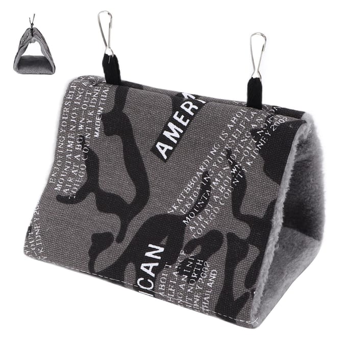 Maison Nid d'Oiseau Chaud Toile Douce Triangle Hiver Chaud Coton Hamac Lit pour Mainate Perroquet Pigeon et grise