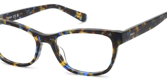 Fossil FOS 7201 Havana pattern blue 52/17/140 WOMAN Brilmonturen