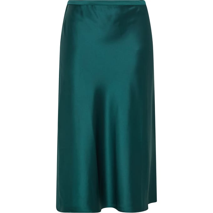 Yours London Groenblauwe Satijnen Rok Size 38