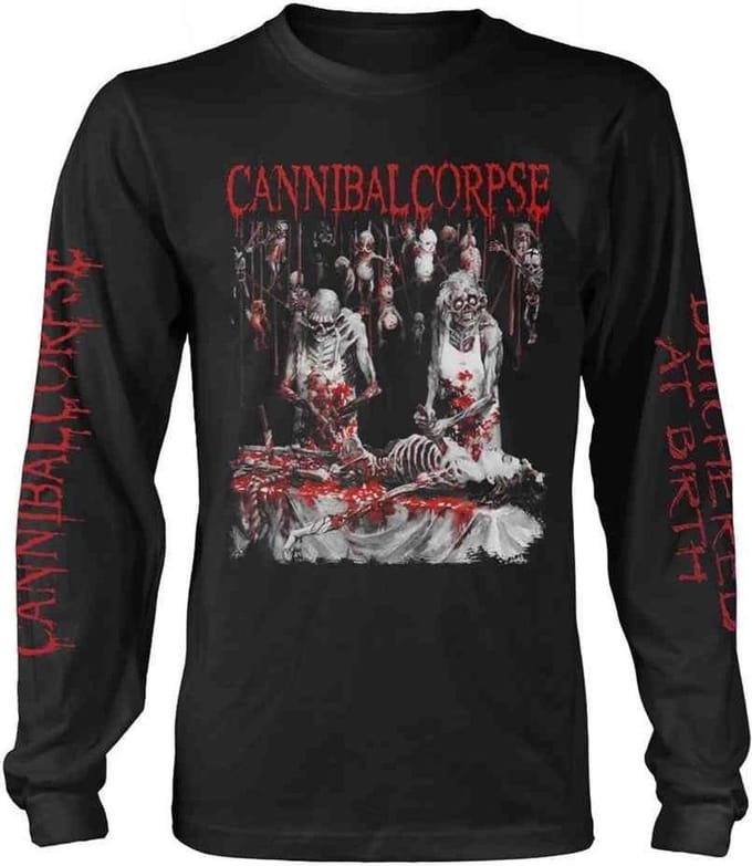 Cannibal Corpse Longsleeve shirt -S- BUTCHERED AT BIRTH (EXPLICIT) Zwart