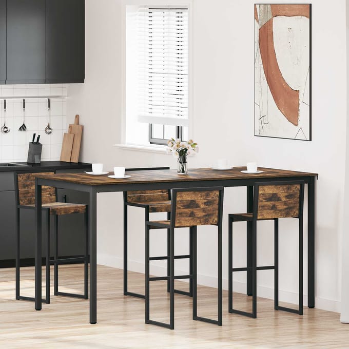 vidaXL - Staande - Bartafel - Bewerkt - hout - Rechthoekig