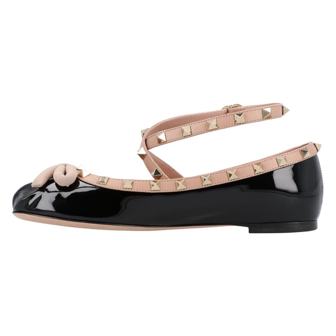 Valentino Rockstud Ballerina Schoenen Zwart