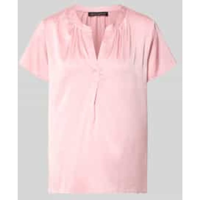 Blouseshirt van satijn met V-hals
