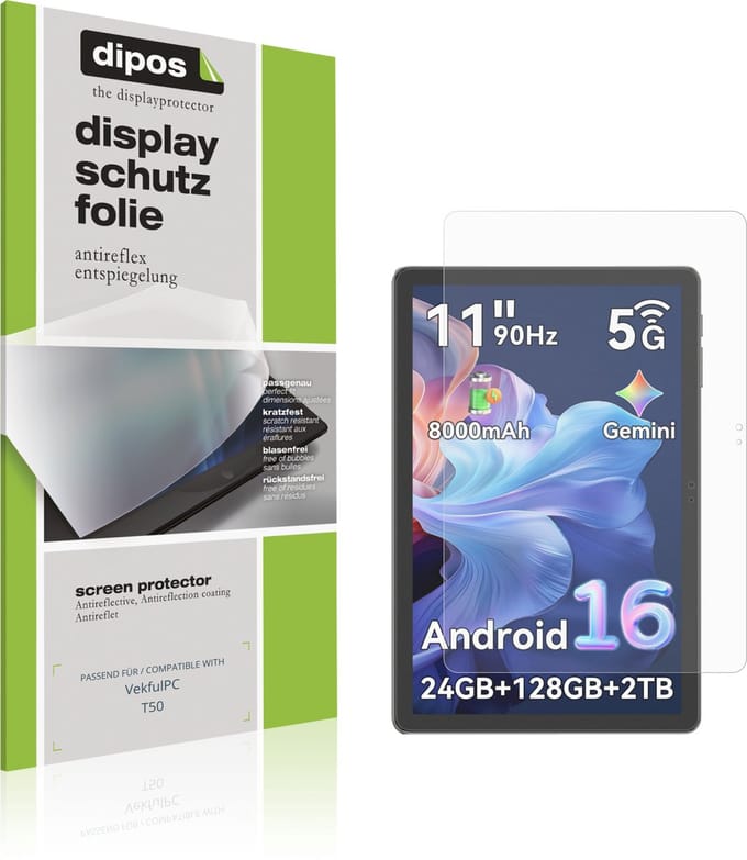 dipos – 2x Matte Beschermfolie geschikt voor VekfulPC T50 | Krasbestendige & antireflecterende Screenprotector Ultra-Thin